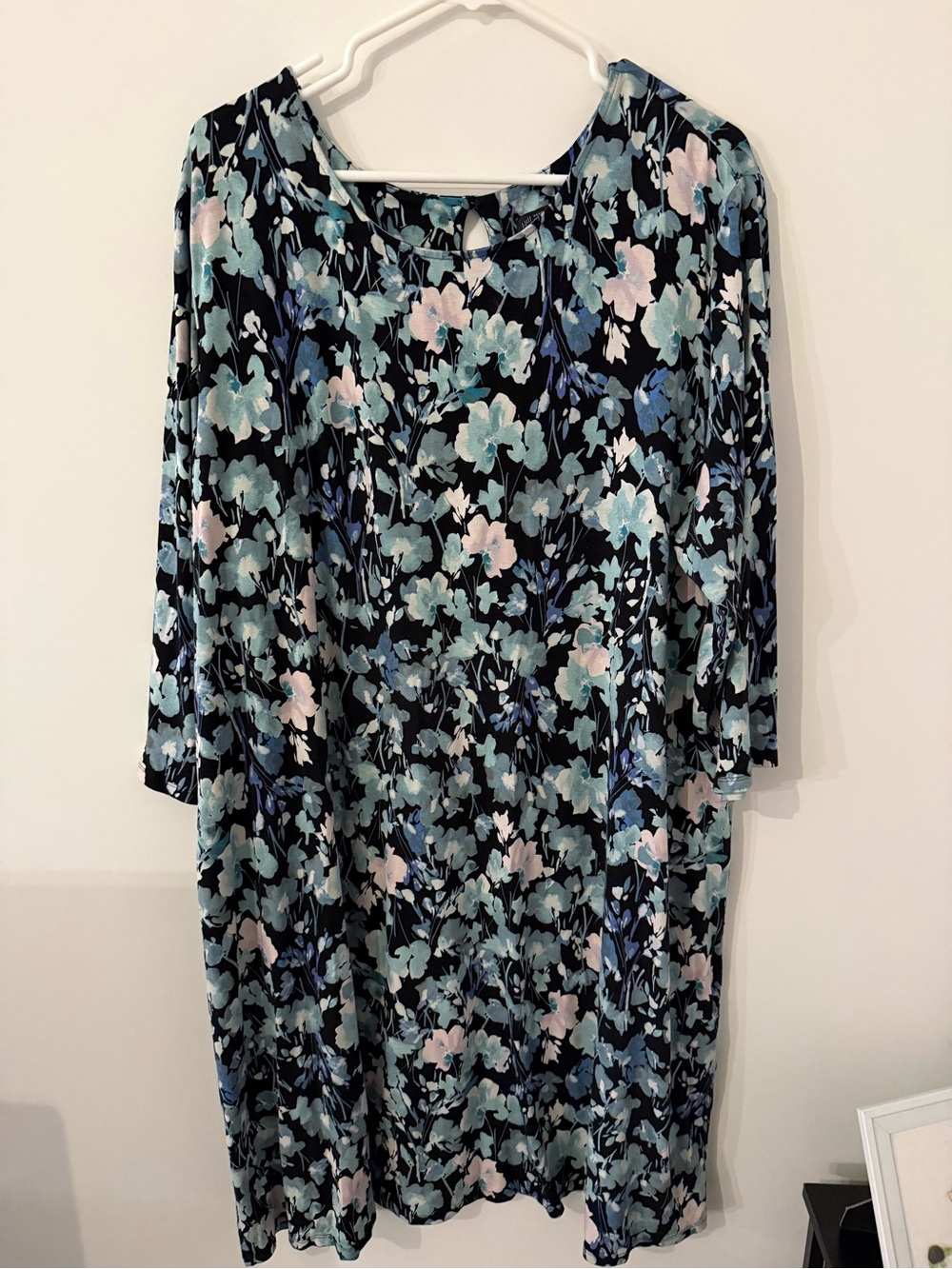 J Jill Dress Wearever Collection Floral Long Sleeve Midi Dress Plus Size 3XL